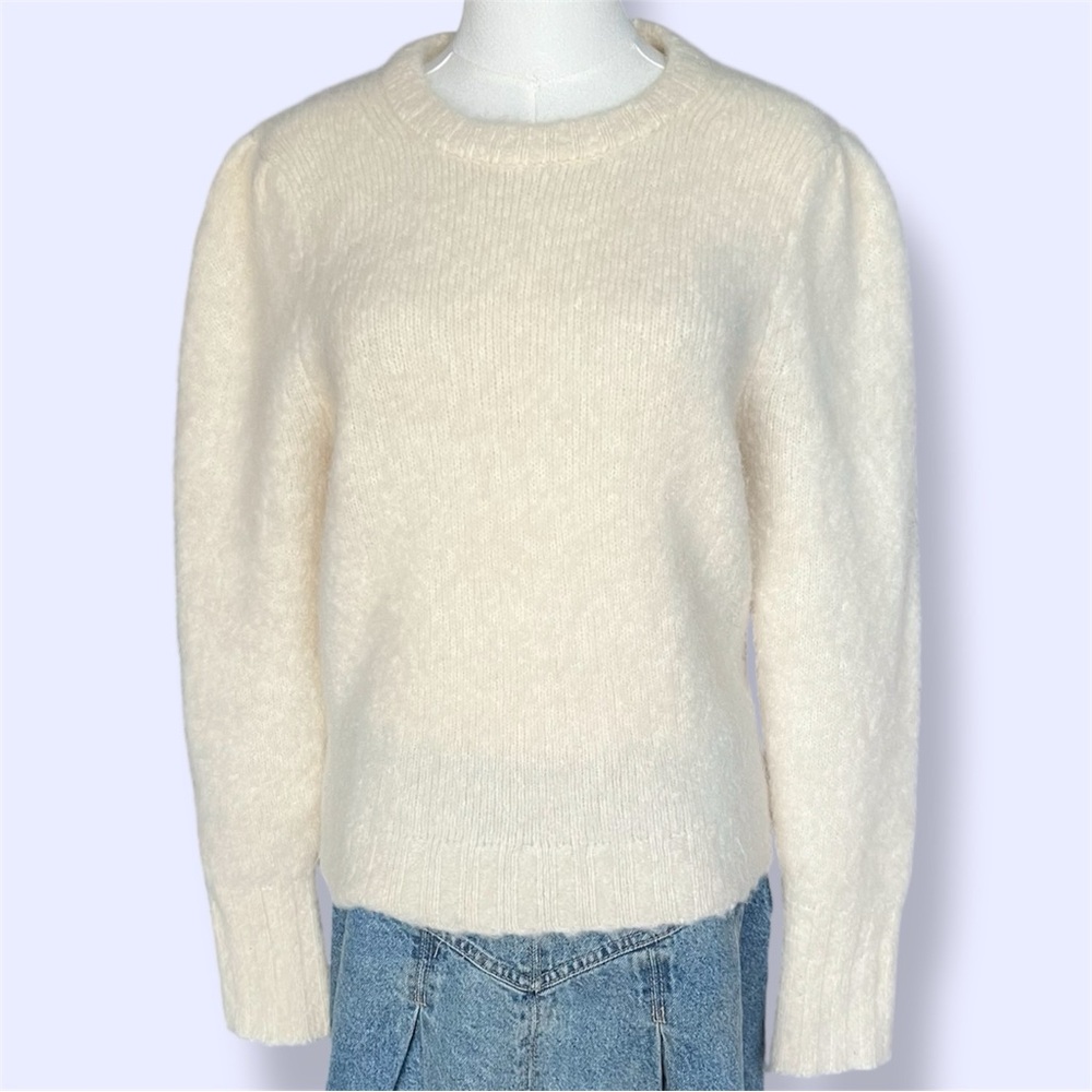 J.Crew fuzzy cream sweater alpaca, and Merino wool blend